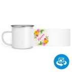 Кружка металлическая белая (круговая запечатка)