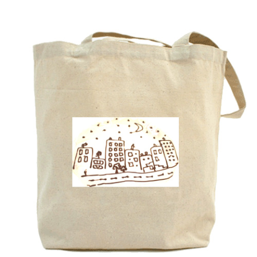 Сумка шоппер с принтом Город