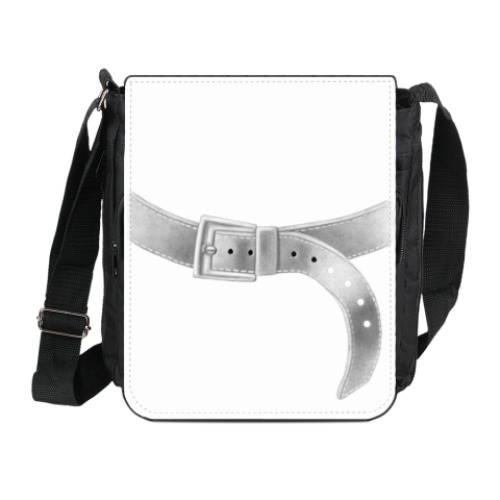 Сумка на плечо (мини-планшет) с принтом Затянем пояса