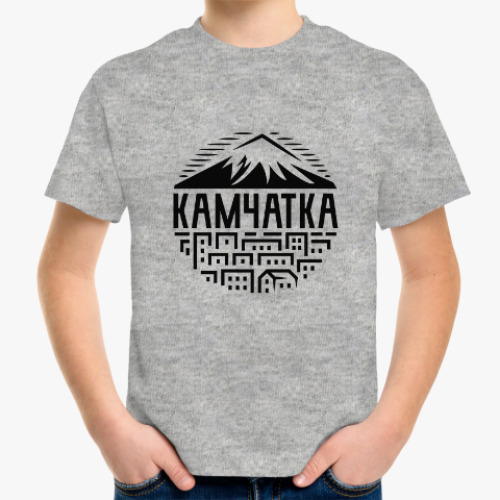 Детская футболка с принтом Камчатка