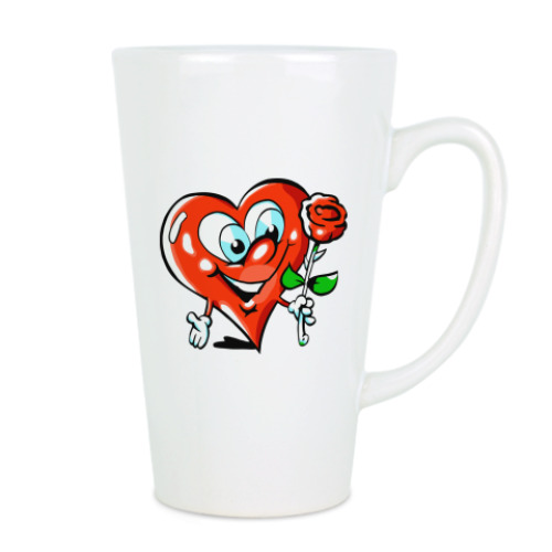 Чашка Латте с принтом Сердце