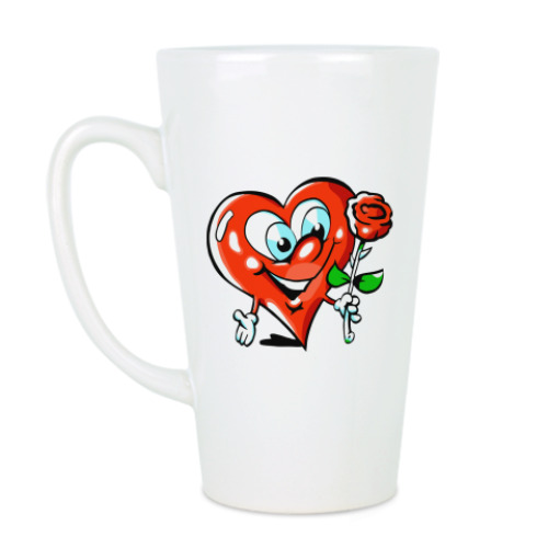 Чашка Латте с принтом Сердце