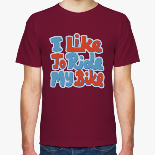 Футболка с принтом Люблю гонять на велике