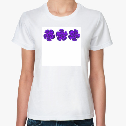 Классическая футболка с принтом цветы