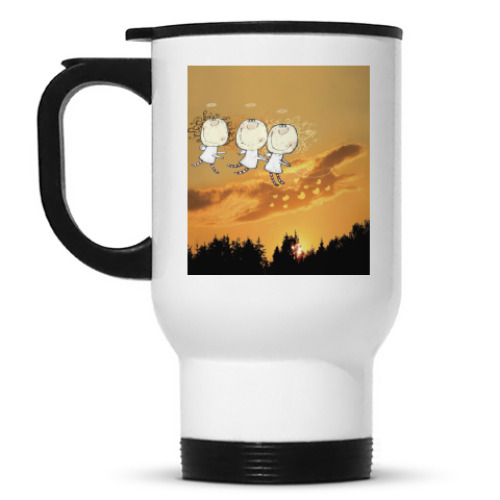 Кружка-термос с принтом Облака