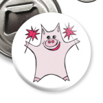 Розовый поросёнок с огнями