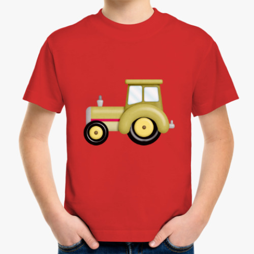 Детская футболка с принтом Трактор-танк