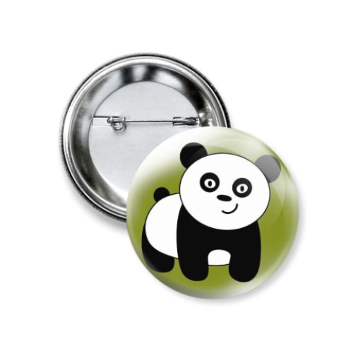 Значок 37мм с принтом Панда