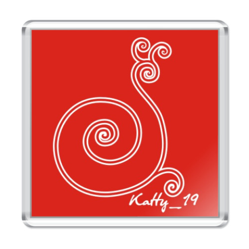 Магнит с принтом улитка