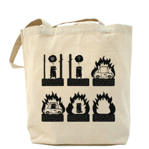 Сумка шоппер с принтом Про медведя