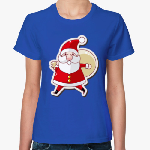 Женская футболка с принтом FUNNY SANTA