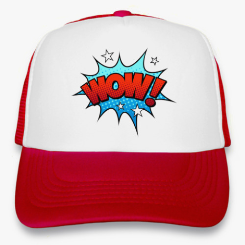 Кепка-тракер с принтом WOW!