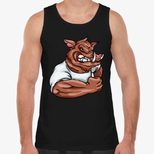 Майка с принтом Кабан