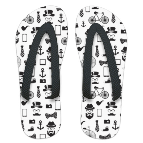 Шлепанцы (сланцы) с принтом Хипстер набор