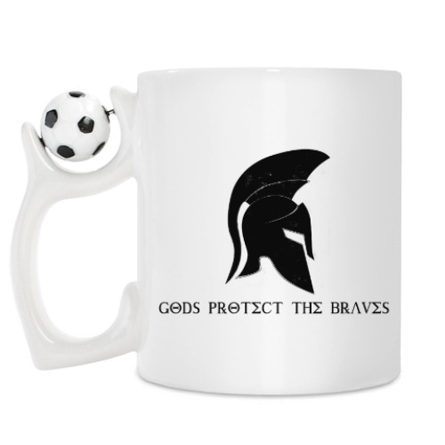 Кружка с принтом Gods protect the braves