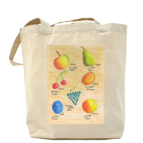 Сумка шоппер с принтом Фрукты