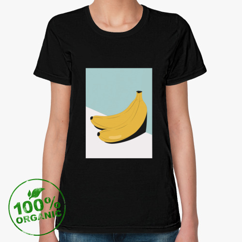 Женская футболка из органик-хлопка с принтом Бананы