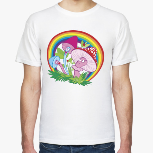 Футболка с принтом Веселые грибочки