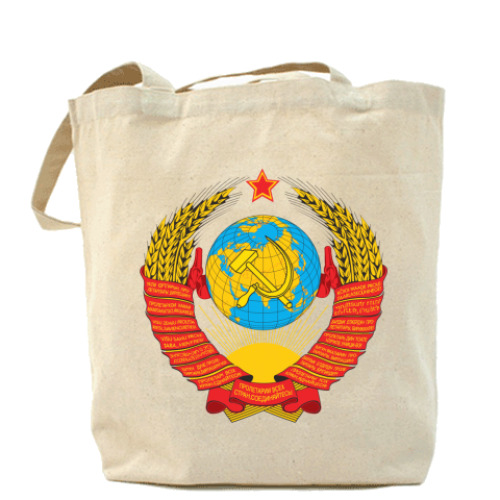 Сумка шоппер с принтом герб СССР