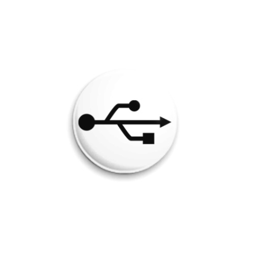 Значок 25мм с принтом  USB