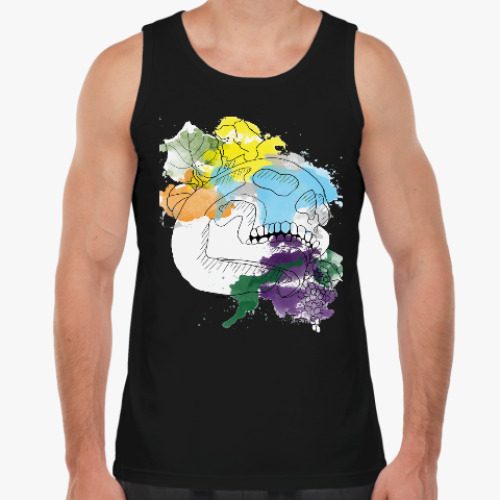 Майка с принтом Октябрьский череп