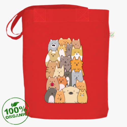 Сумка шоппер с принтом Смешные коты (funny cats)