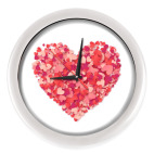 Настенные часы (без цифр) Сердце из сердечек