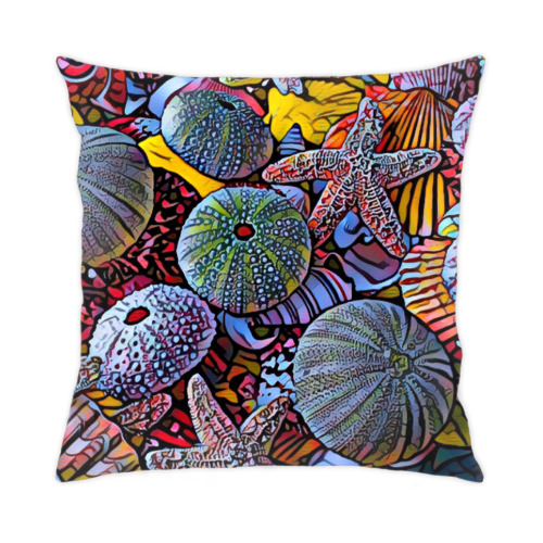 Подушка с принтом Marine life