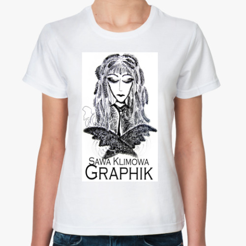 Классическая футболка с принтом Sawa Klimowa