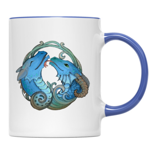 Кружка с принтом Драконы целуются