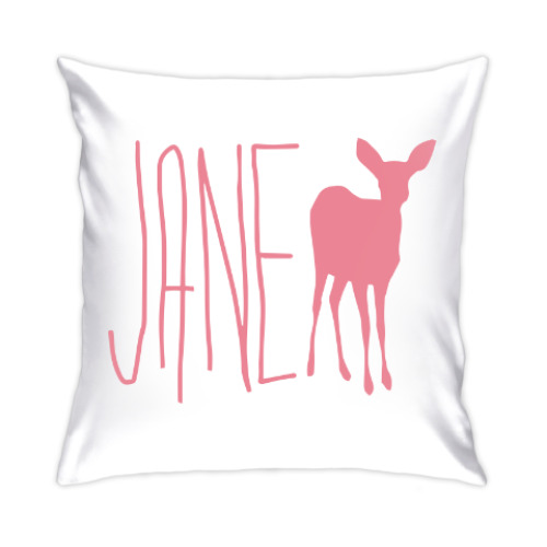 Подушка с принтом JANE DOE