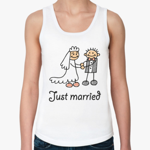 Женская майка с принтом Just married