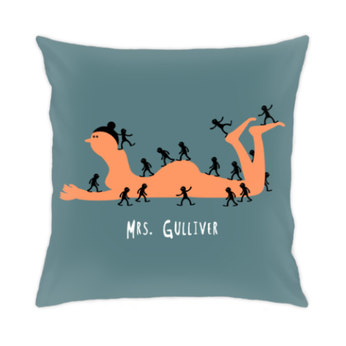 Подушка с принтом Миссис Гулливер