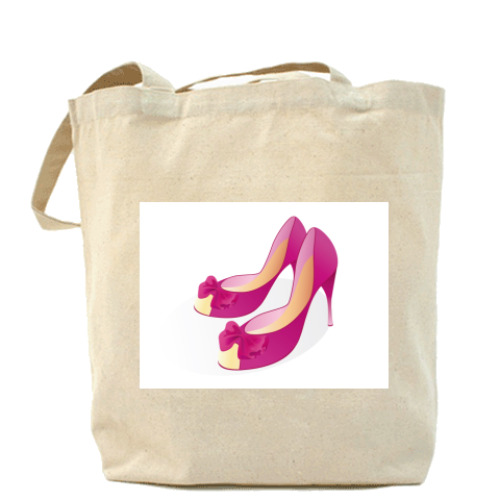 Сумка шоппер с принтом Туфельки