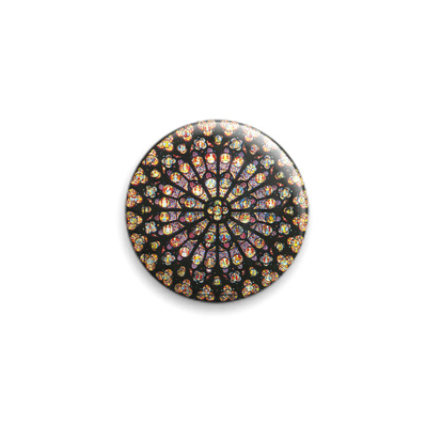 Значок 25мм с принтом Rose window