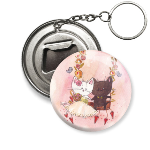 Брелок-открывашка с принтом на качелях любви