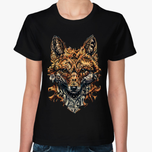 Женская футболка с принтом Mechanical Fox