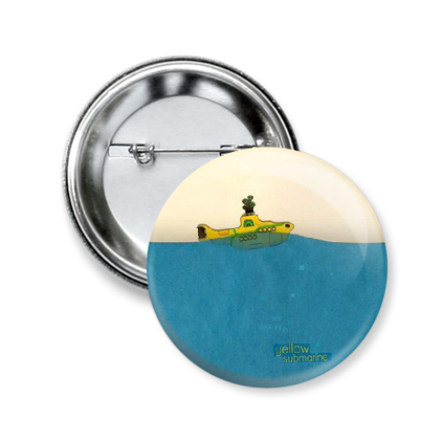 Значок 50мм с принтом  Yellow Submarine