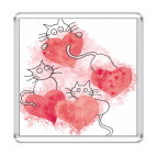 Магнит 6.5 x 6.5 см cats&amp;hearts