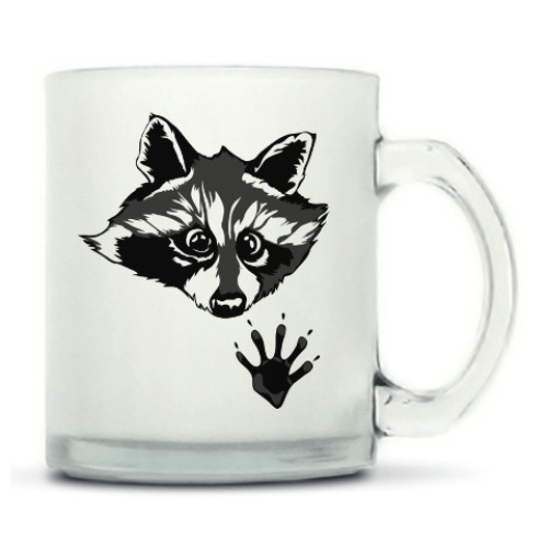 Кружка матовая с принтом енот