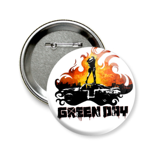 Значок 58мм с принтом Green Day
