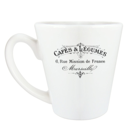 Чашка Латте с принтом винтаж прованс