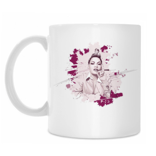 Кружка с принтом пинк, pink