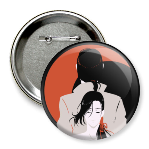 Значок 75мм с принтом red moon - banana Fish anime