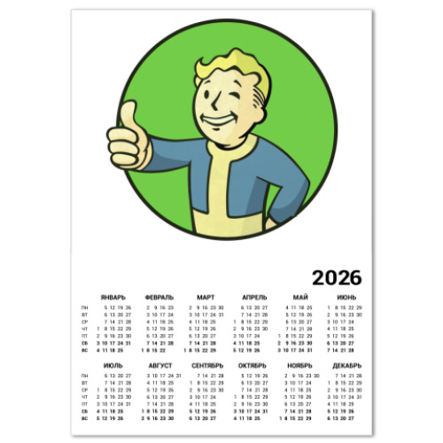 Календарь с принтом Fallout
