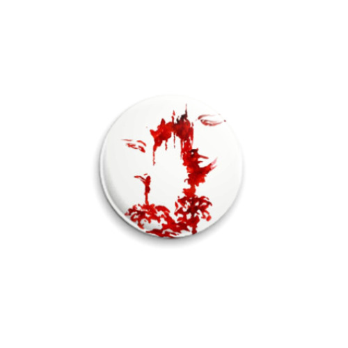 Значок 25мм с принтом  Кровь следы любви