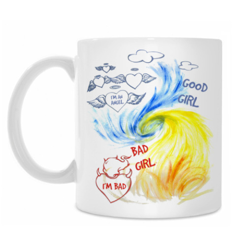Кружка с принтом Плохая и хорошая девочка