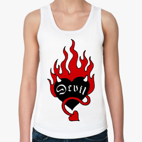 Женская майка с принтом Сердце дьявола