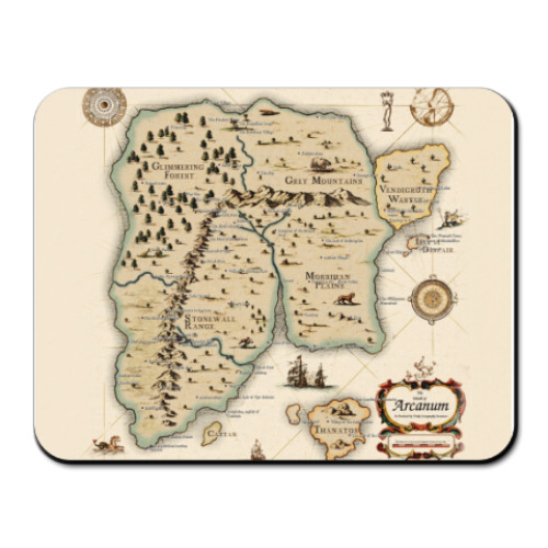 Коврик для мыши с принтом  Arcanum map