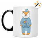 Лис с чашечкой утреннего кофе